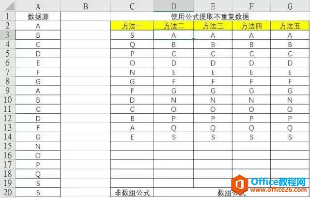 Excel去除重復(fù)值公式技巧3