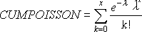 cumulative = TRUEr(sh)POISSON Ӌ(j)㹫ʽ