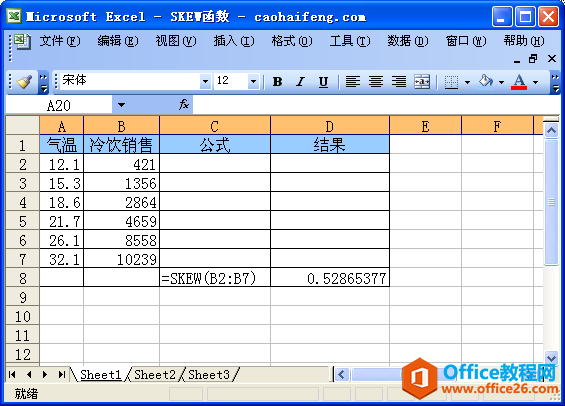 ExcelʹSKEW(sh)