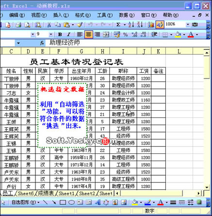 Excel表格如何自動篩選動畫圖文教程