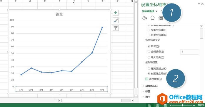利用excel圖表的坐標軸交叉功能 翻轉excel圖表的水平坐標軸，并保持垂直坐標軸在左側？_本站