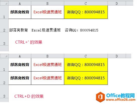 excel快速錄入數據技巧系列三:excel向下填充快捷鍵CTRL+D