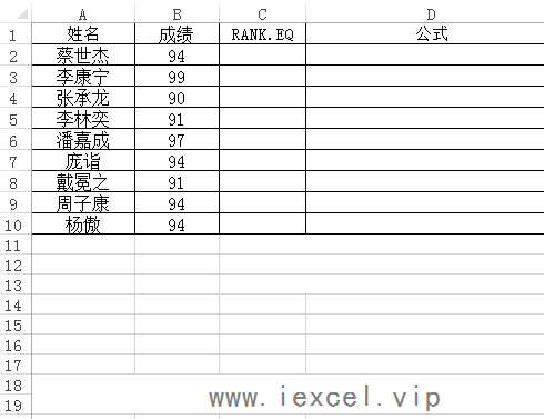 ExcelRANK.EQ(sh)ʹðDĽ̳