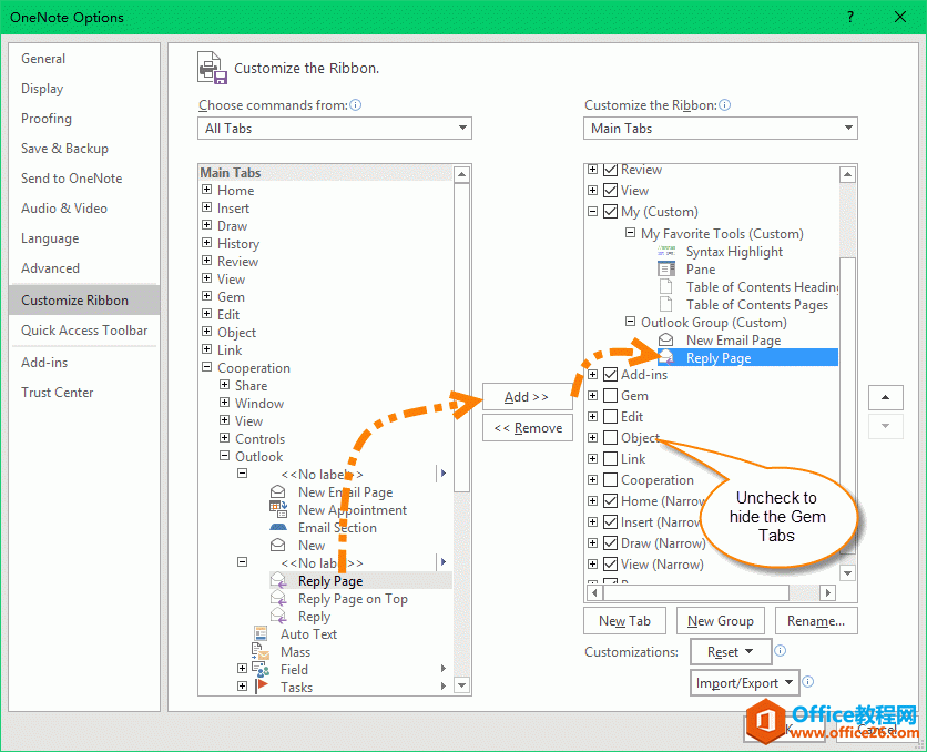 Զx OneNote Ʌ^(q)Լϲgļ