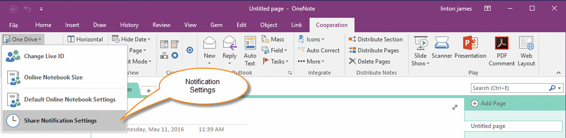 Άc OneNote ]֪ͨ