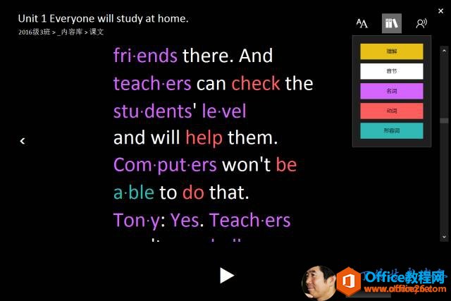 Unit 1 Everyone will study at home. 201   һ (ni)    n  fri?ends there. And ca n check the students level and will help them. Com?put?ers won't be a?ble to do that. Ton?y: Yes. Teach?ers 