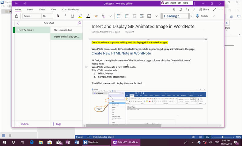 ʹ Gem Menu for OneNote UWP 鹦ܣ OneNote ă(ni)ݵ WordNote 