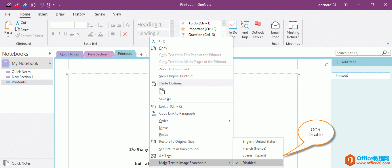 OneNote DƬַRe OCR