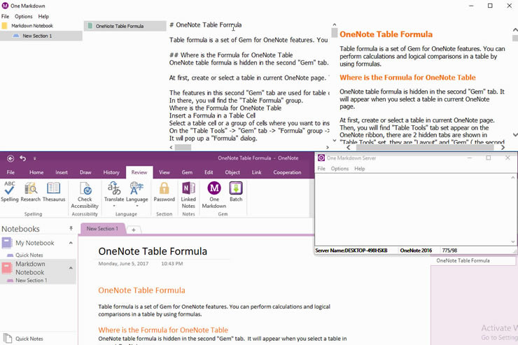 ʹ Markdown o OneNote Ę}(chung)VĿ