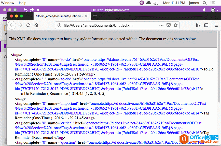 ΂ Mac OneNote Иӛһ .xml ļ