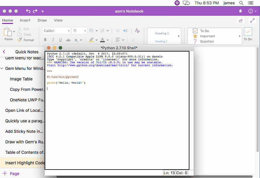 ʹ䌚ˆ΁팦ӋCaMи뵽 MAC OneNote 
