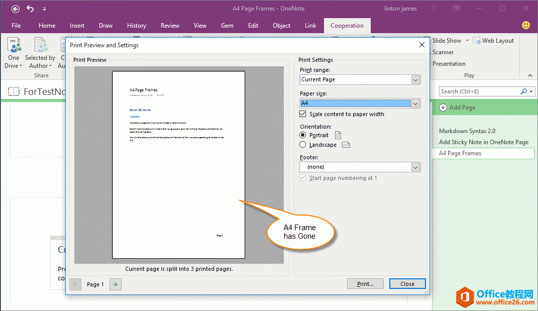  OneNote  A4 ܁ޕ(ni)ݣԱӡ