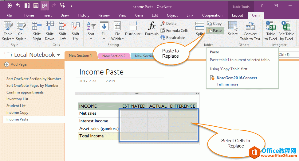 Ώ(f) OneNote xеĆԪ(sh)(j)ճNQһxІԪĔ(sh)(j)
