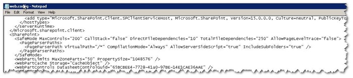 SharePoint  Code blocks are not allowed in this file e̎k